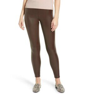 Nordstrom Faux Leather Leggings in Brown Coffee Sz XL